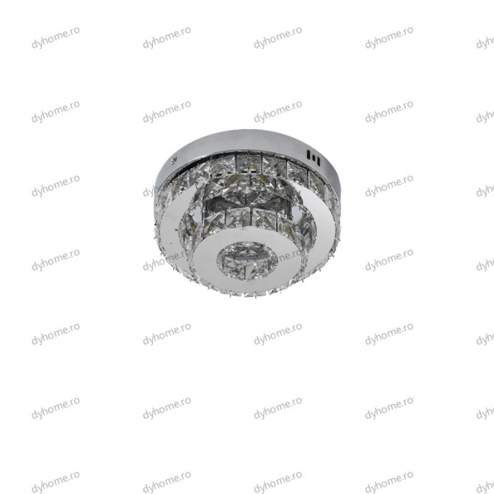 Plafoniera LED cristal circular design, 3 tipuri de lumina, 40W [2]