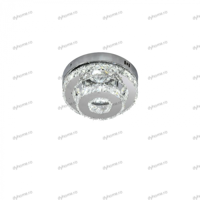 Plafoniera LED cristal circular design, 3 tipuri de lumina, 40W [5]