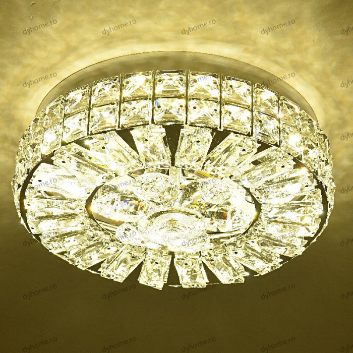 Plafoniera LED cristal circular design, 3 tipuri de lumina, 48W [3]