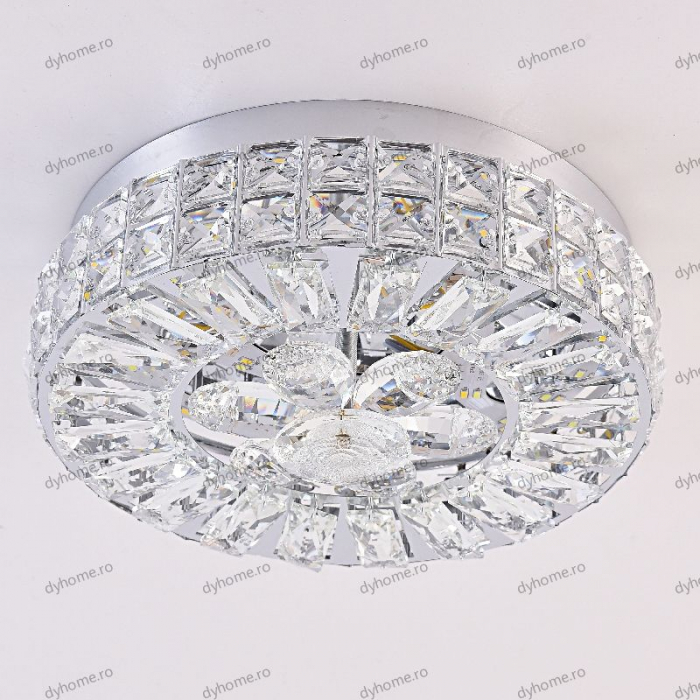 Plafoniera LED cristal circular design, 3 tipuri de lumina, 48W [5]