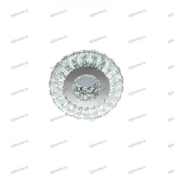 Plafoniera LED cristal circular design, 3 tipuri de lumina, 56W [6]