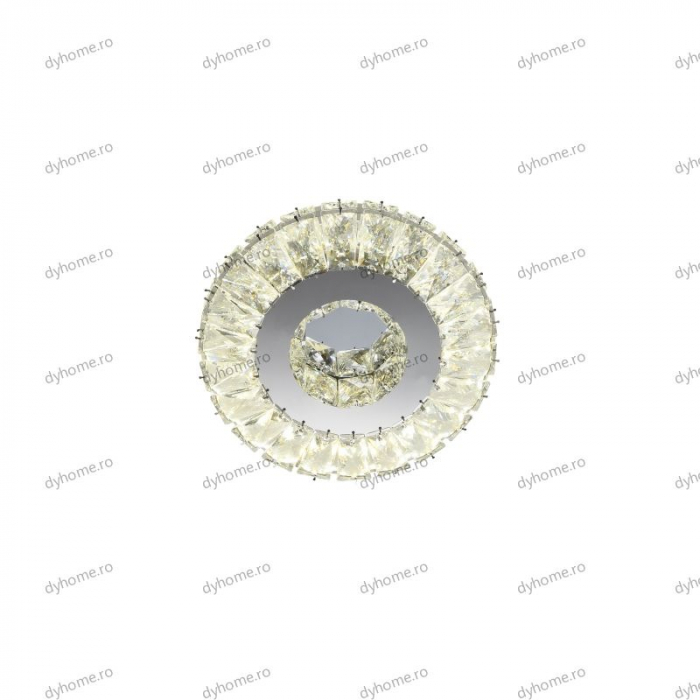 Plafoniera LED cristal circular design, 3 tipuri de lumina, 56W [5]