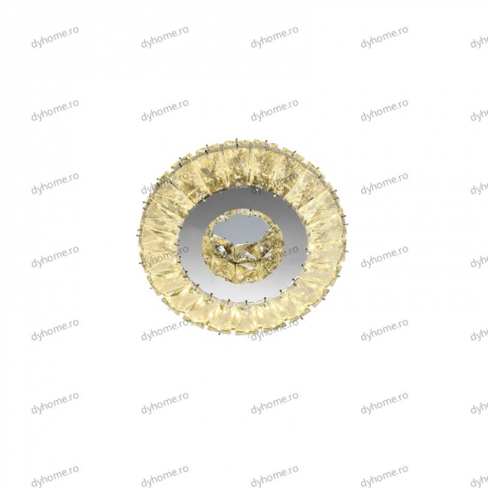 Plafoniera LED cristal circular design, 3 tipuri de lumina, 56W [4]