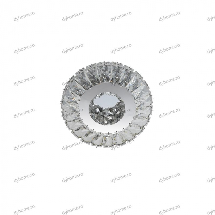 Plafoniera LED cristal circular design, 3 tipuri de lumina, 56W [3]