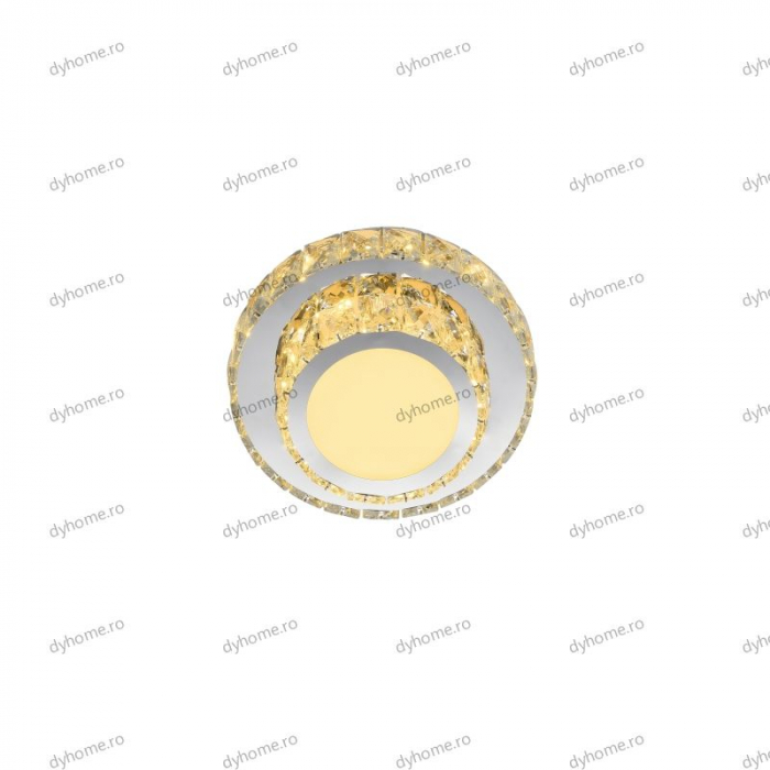 Plafoniera LED cristal circular design, 3 tipuri de lumina, 72W [4]