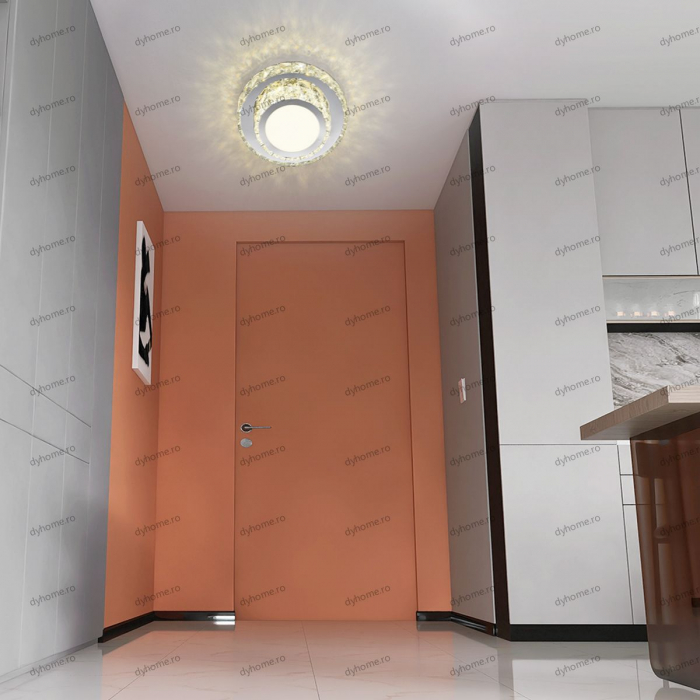 Plafoniera LED cristal circular design, 3 tipuri de lumina, 72W [2]