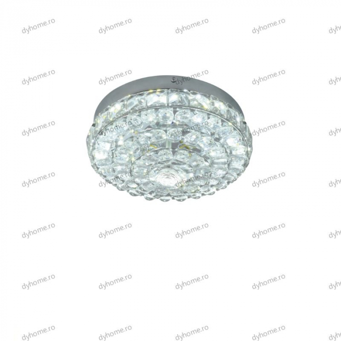 Plafoniera LED cristal circular design argin, 3 tipuri de lumina, 48W [5]