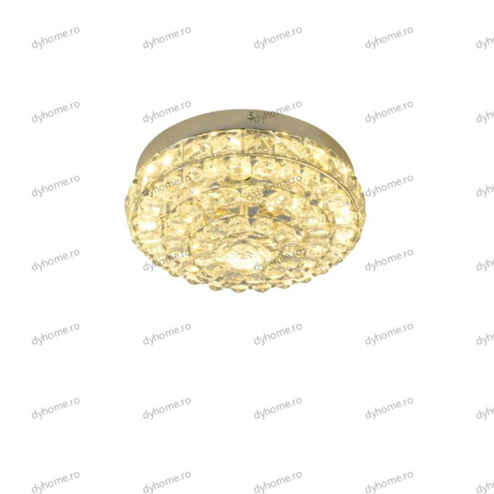 Plafoniera LED cristal circular design argin, 3 tipuri de lumina, 48W [3]