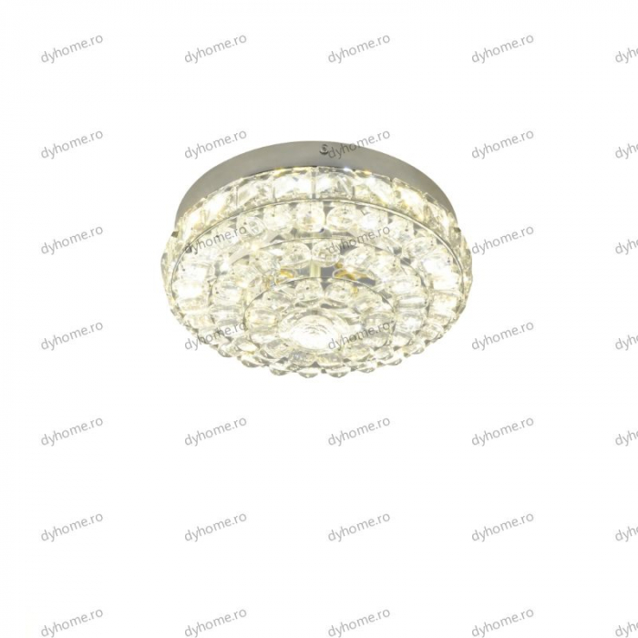Plafoniera LED cristal circular design argin, 3 tipuri de lumina, 48W [4]