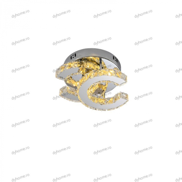 Plafoniera LED cristal letter C design, 3 tipuri de lumina, 32W [3]