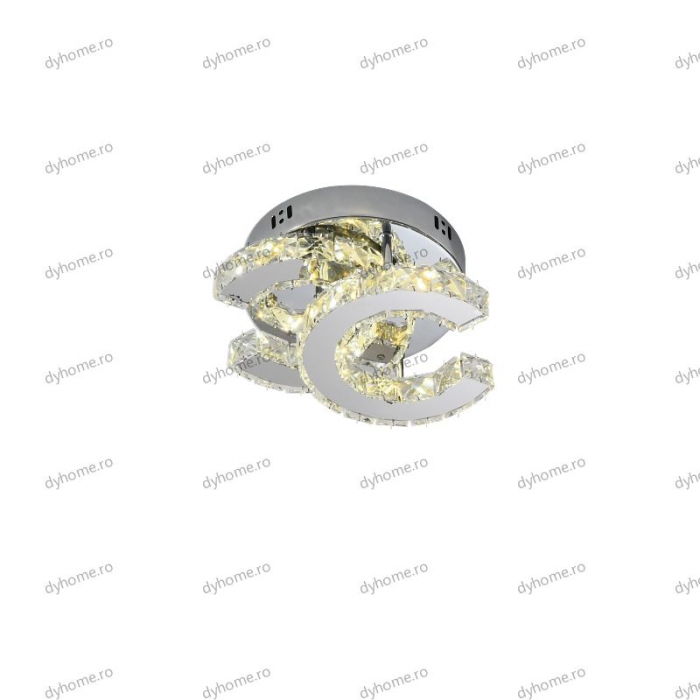 Plafoniera LED cristal letter C design, 3 tipuri de lumina, 32W [4]
