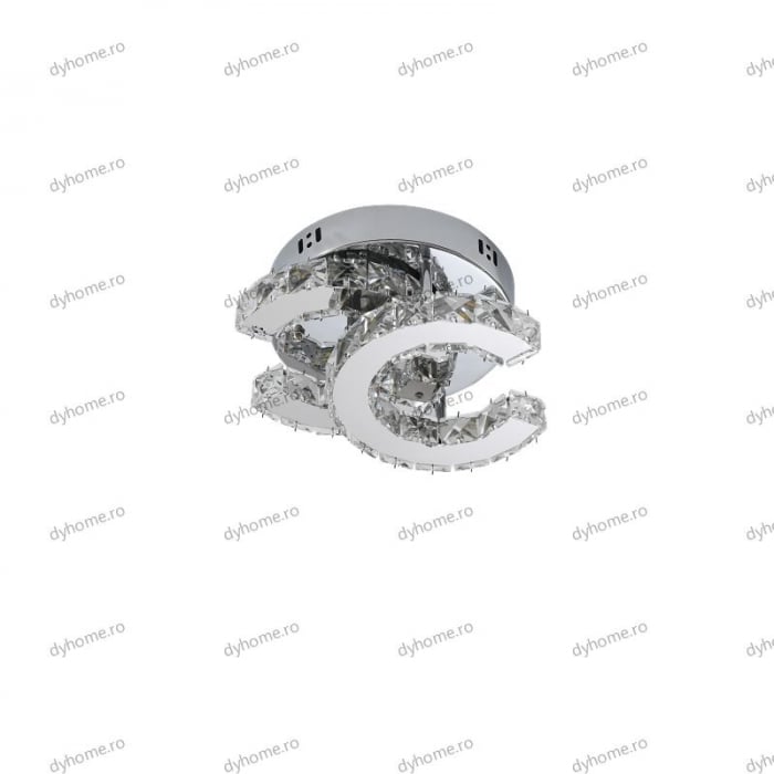 Plafoniera LED cristal letter C design, 3 tipuri de lumina, 32W [2]