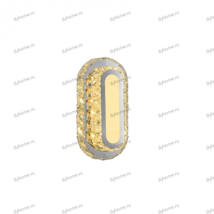 Plafoniera LED cristal oval design, 3 tipuri de lumina, 72W [5]