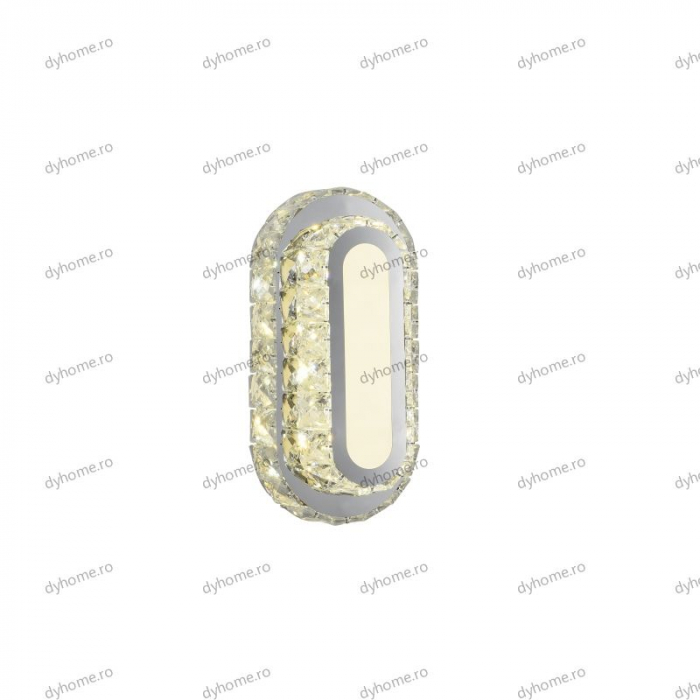 Plafoniera LED cristal oval design, 3 tipuri de lumina, 72W [6]