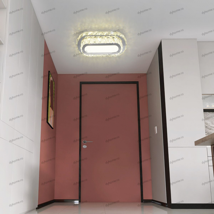 Plafoniera LED cristal oval design, 3 tipuri de lumina, 72W [2]