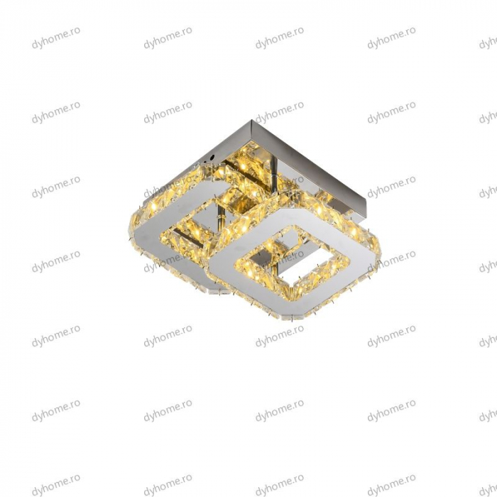 Plafoniera LED cristal partrat design, 3 tipuri de lumina, 32W [3]