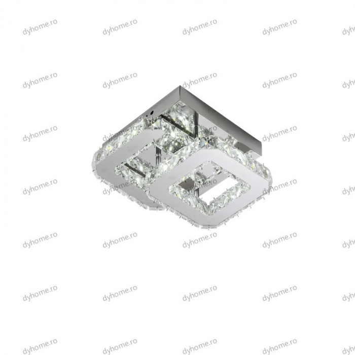Plafoniera LED cristal partrat design, 3 tipuri de lumina, 32W [5]