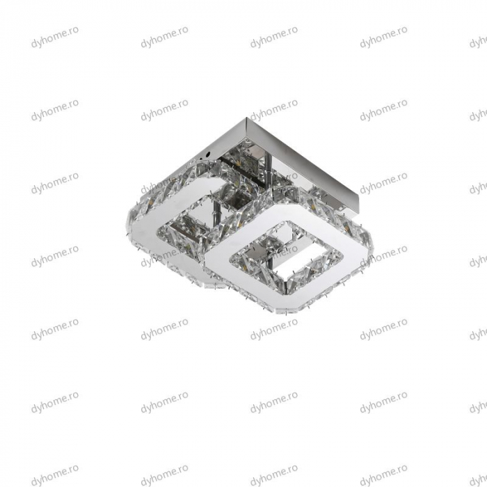 Plafoniera LED cristal partrat design, 3 tipuri de lumina, 32W [2]