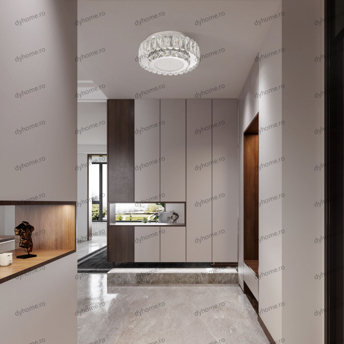 Plafoniera LED cristal circular design, 3 tipuri de lumina, 40W [1]