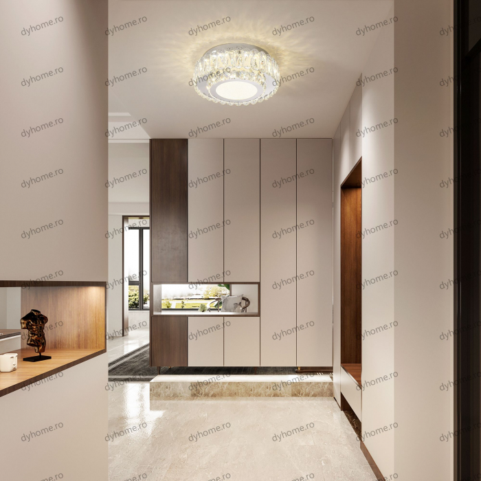 Plafoniera LED cristal circular design, 3 tipuri de lumina, 40W [3]