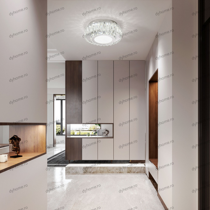 Plafoniera LED cristal circular design, 3 tipuri de lumina, 40W [4]