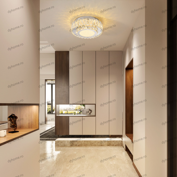 Plafoniera LED cristal circular design, 3 tipuri de lumina, 40W [2]