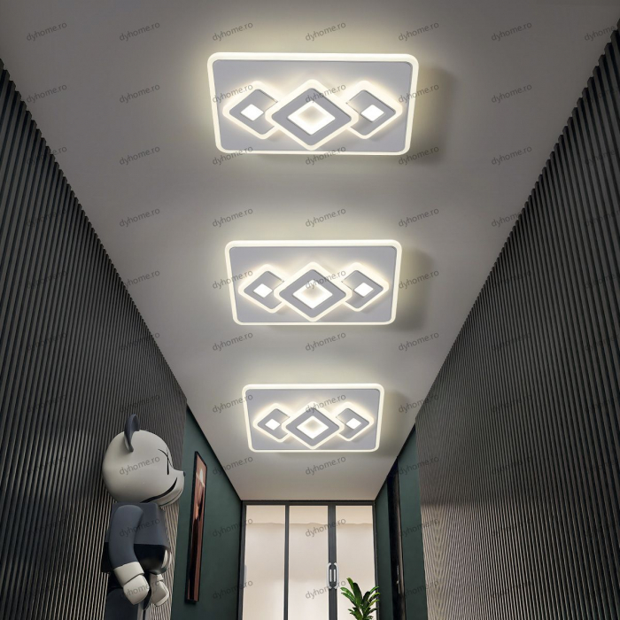 Plafoniera LED dreptunghi design alb, 3 tipuri de lumina, 84W [1]