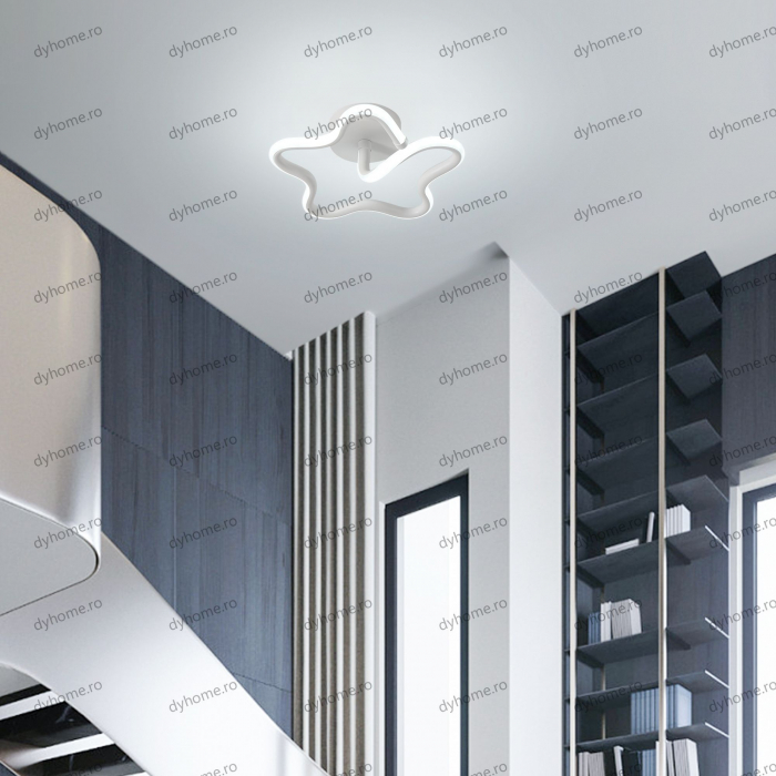 Plafoniera LED stea design alb, 3 tipuri de lumina, 36W [2]