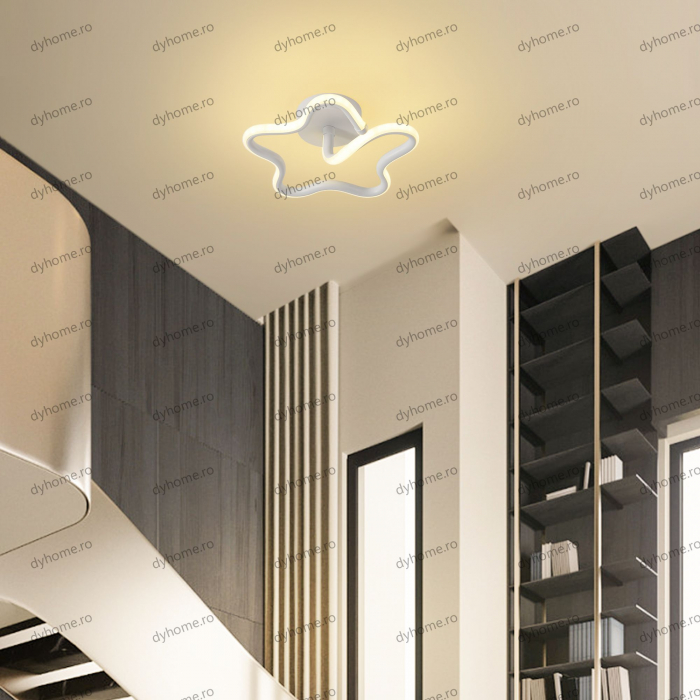 Plafoniera LED stea design alb, 3 tipuri de lumina, 36W [4]