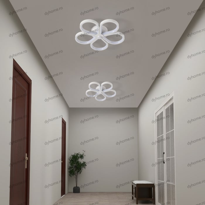 Plafoniera LED flori design alb, 3 tipuri de lumina, 72W [1]