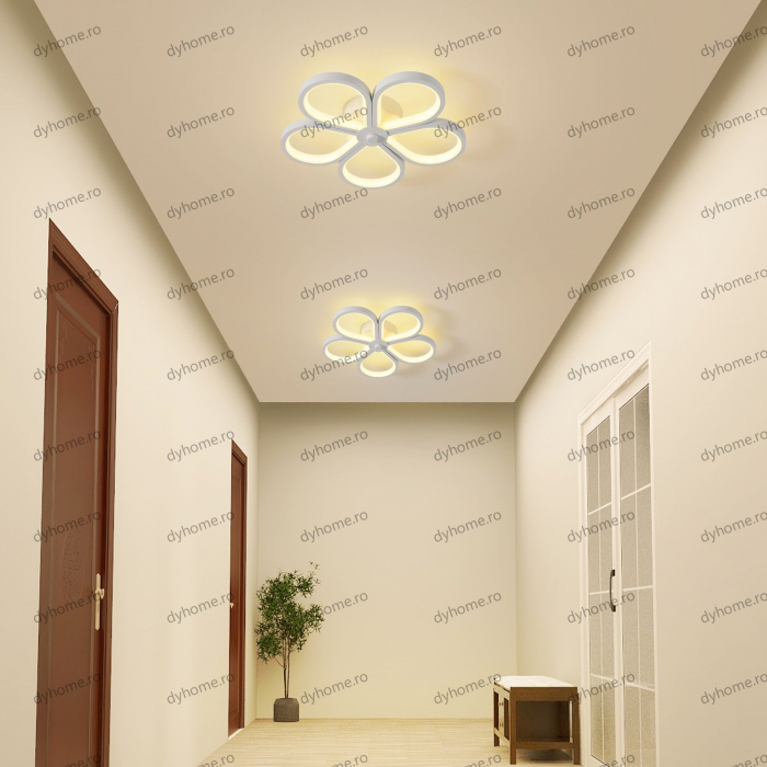 Plafoniera LED flori design alb, 3 tipuri de lumina, 72W [4]