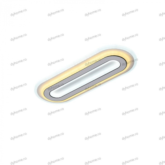 Plafoniera LED oval design alb, 3 tipuri de lumina, 94W [5]