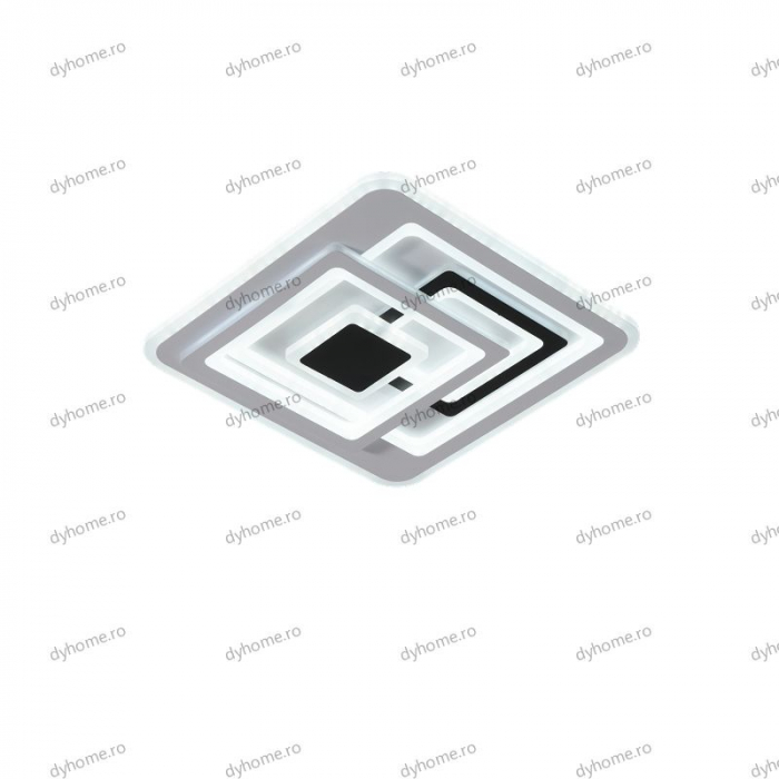 Plafoniera LED partrat design alb, 3 tipuri de lumina, 128W [5]