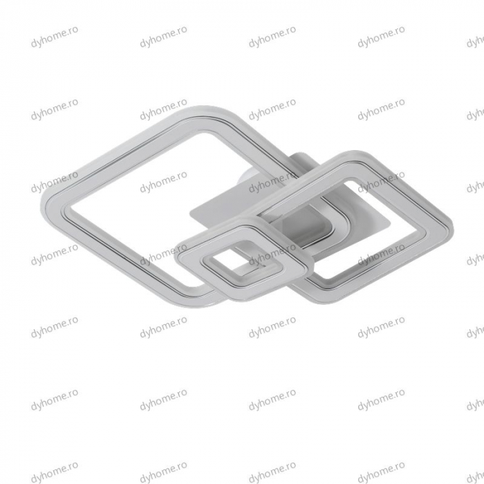 Plafoniera LED partrat design alb, 3 tipuri de lumina, 130W [2]