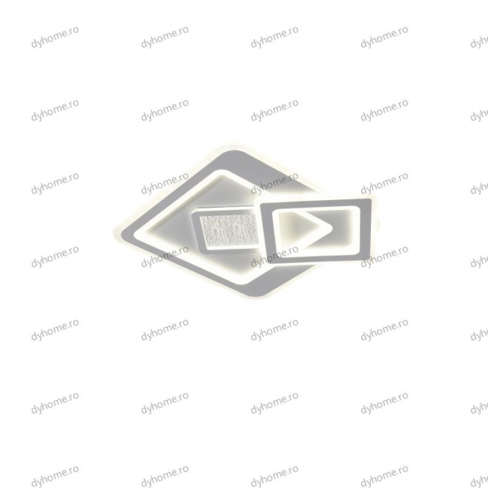 Plafoniera LED partrat design alb, 3 tipuri de lumina, 134W [4]