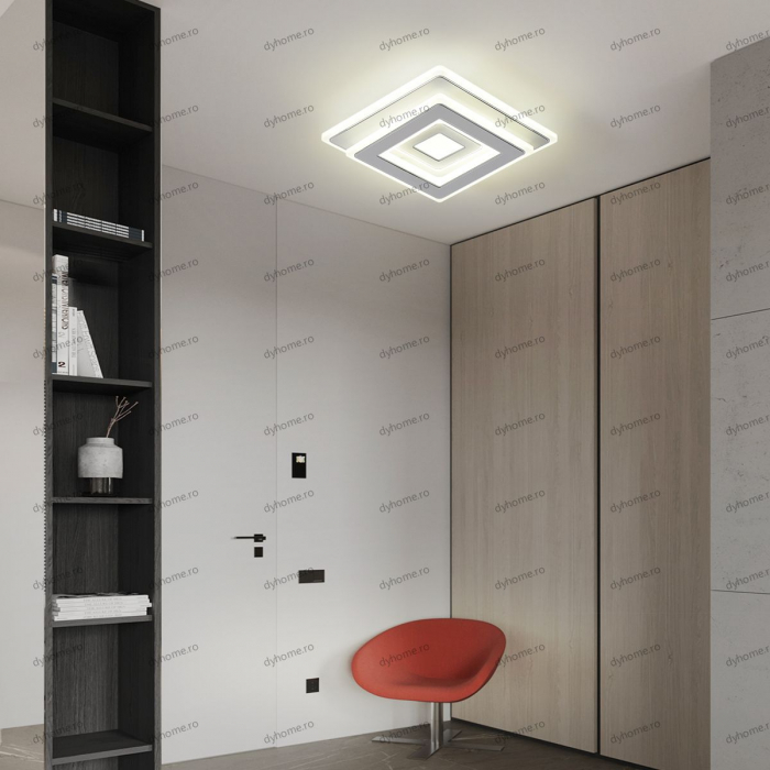 Plafoniera LED partrat design alb, 3 tipuri de lumina, 50W [1]