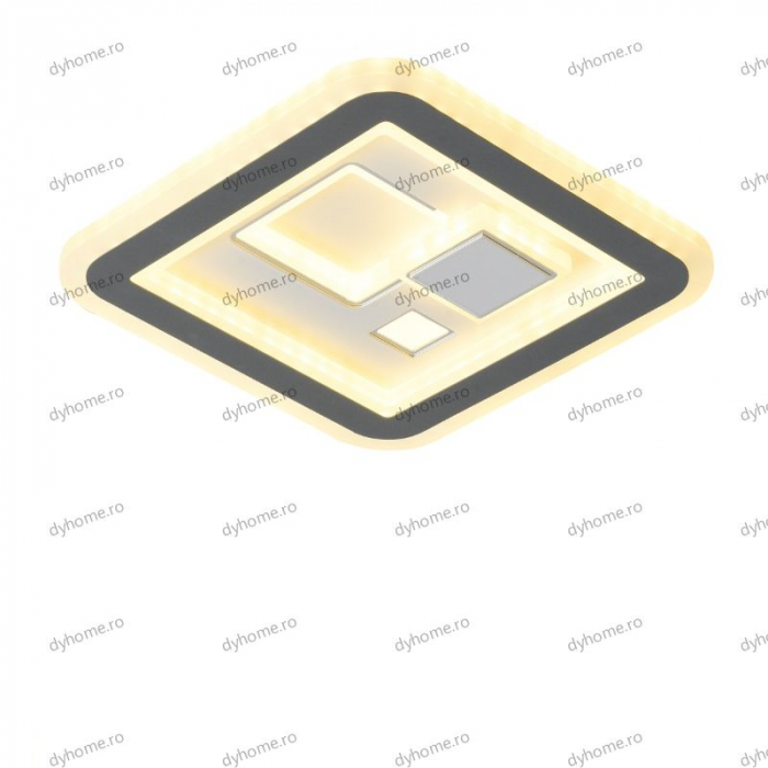 Plafoniera LED partrat design alb, 3 tipuri de lumina, 60W [3]