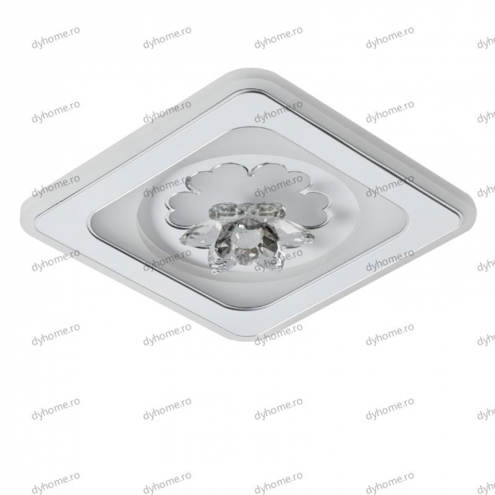 Plafoniera LED partrat design alb, 3 tipuri de lumina, 66W [4]