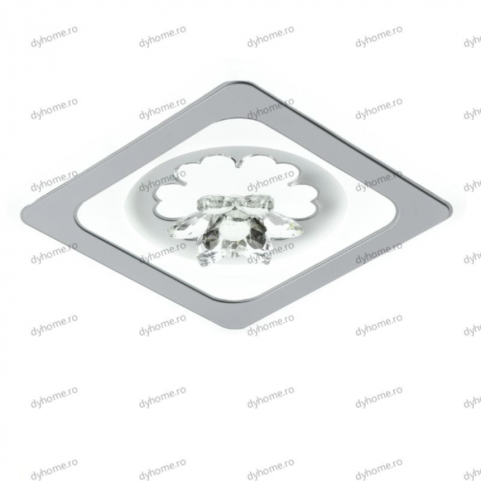 Plafoniera LED partrat design alb, 3 tipuri de lumina, 66W [3]