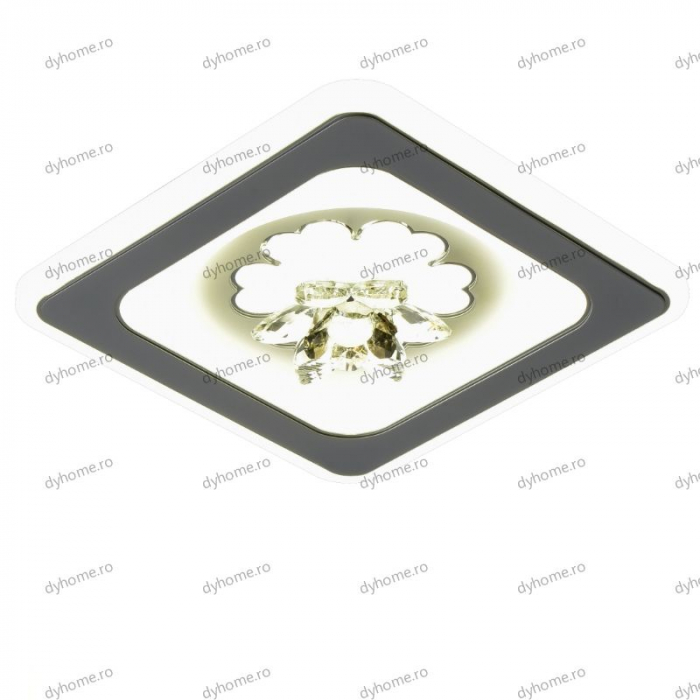 Plafoniera LED partrat design alb, 3 tipuri de lumina, 66W [1]