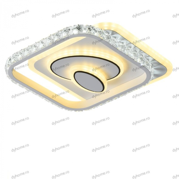 Plafoniera LED partrat design alb, 3 tipuri de lumina, 68W [2]