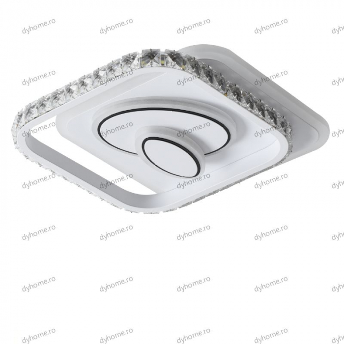 Plafoniera LED partrat design alb, 3 tipuri de lumina, 68W [4]