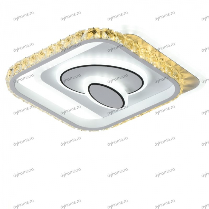 Plafoniera LED partrat design alb, 3 tipuri de lumina, 68W [3]