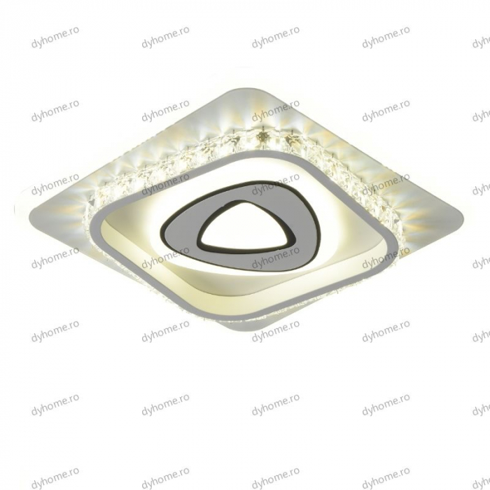 Plafoniera LED partrat design alb, 3 tipuri de lumina, 80W [1]
