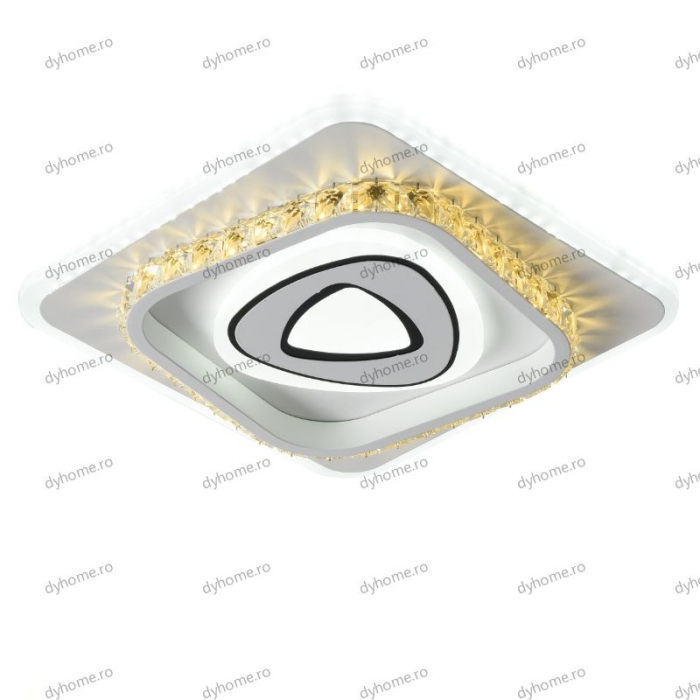 Plafoniera LED partrat design alb, 3 tipuri de lumina, 80W [3]