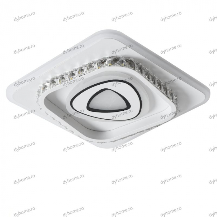 Plafoniera LED partrat design alb, 3 tipuri de lumina, 80W [4]