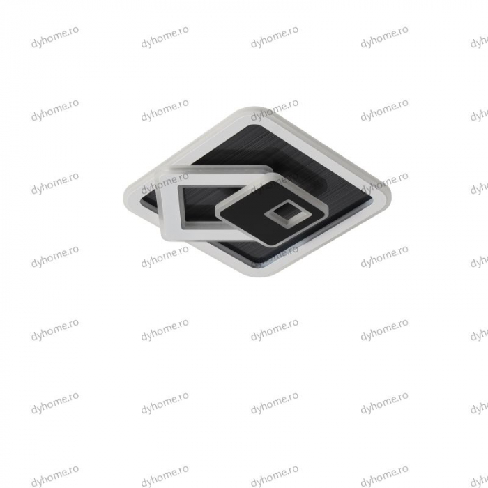 Plafoniera LED partrat design negru, 3 tipuri de lumina, 88W [2]