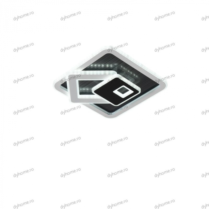 Plafoniera LED partrat design negru, 3 tipuri de lumina, 88W [5]