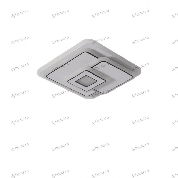 Plafoniera LED partrat design alb, 3 tipuri de lumina, 98W [2]