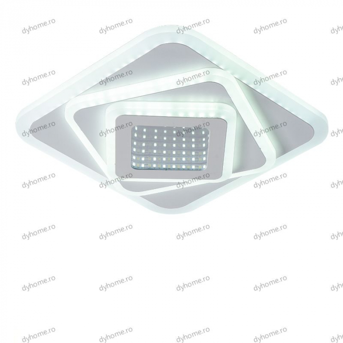 Plafoniera LED pătrat 3D design, 3 tipuri de lumina, 80W [1]